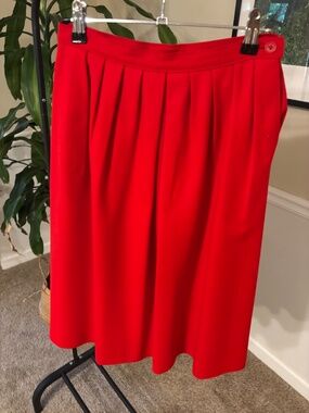 Pendleton 100% Wool Skirt Women's Petite 8 Wool Classic Red Christmas
